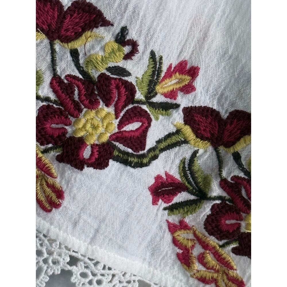 VELVET Graham Spence ivory beige embroidered floral Jeslyn peasant blouse top - Picture 7 of 13